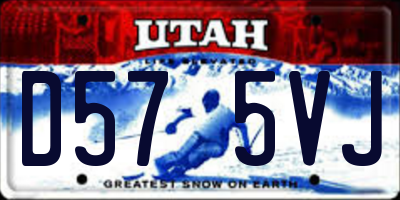 UT license plate D575VJ