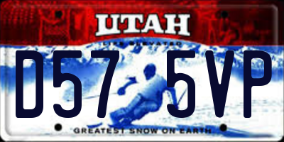 UT license plate D575VP