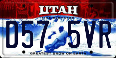 UT license plate D575VR