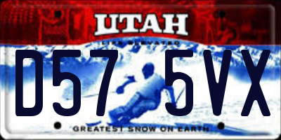 UT license plate D575VX