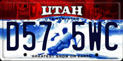 UT license plate D575WC