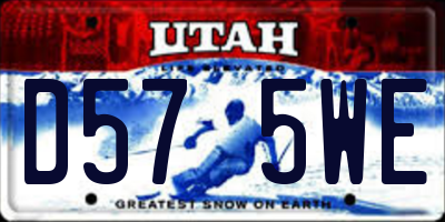 UT license plate D575WE