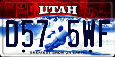UT license plate D575WF