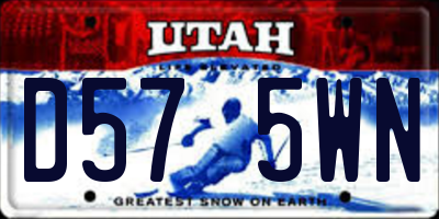 UT license plate D575WN