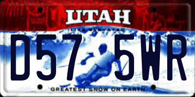 UT license plate D575WR