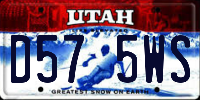 UT license plate D575WS