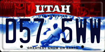 UT license plate D575WW