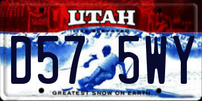 UT license plate D575WY