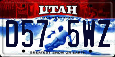UT license plate D575WZ