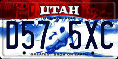 UT license plate D575XC