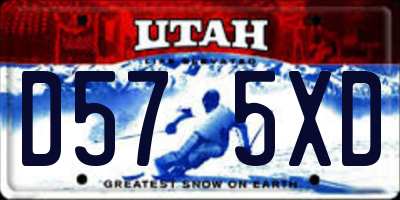 UT license plate D575XD