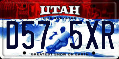 UT license plate D575XR