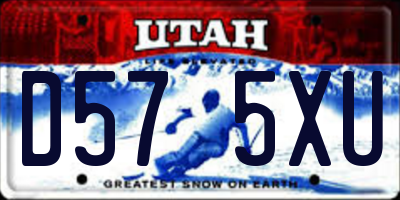 UT license plate D575XU