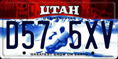 UT license plate D575XV