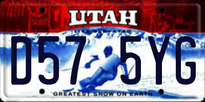 UT license plate D575YG