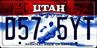 UT license plate D575YT
