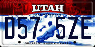 UT license plate D575ZE