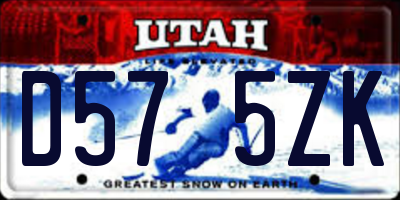 UT license plate D575ZK