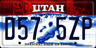 UT license plate D575ZP