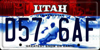 UT license plate D576AF
