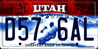 UT license plate D576AL