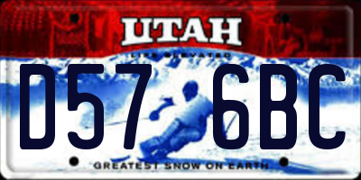 UT license plate D576BC