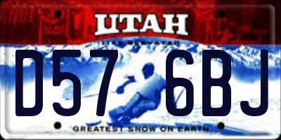 UT license plate D576BJ