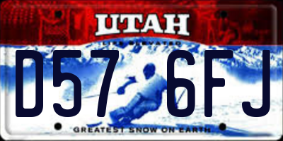 UT license plate D576FJ