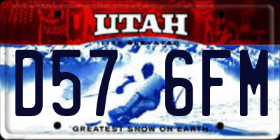 UT license plate D576FM