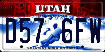 UT license plate D576FW