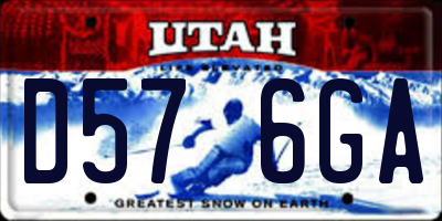 UT license plate D576GA