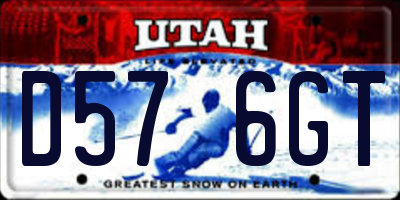 UT license plate D576GT