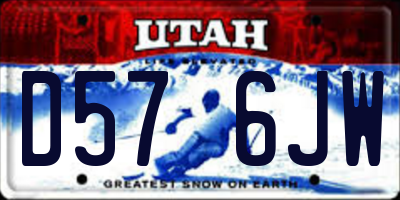 UT license plate D576JW