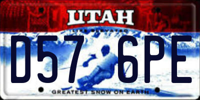 UT license plate D576PE