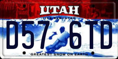 UT license plate D576TD