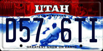 UT license plate D576TI