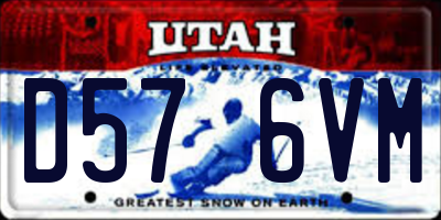 UT license plate D576VM