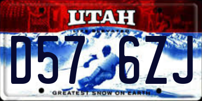 UT license plate D576ZJ