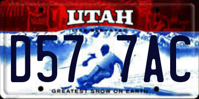 UT license plate D577AC