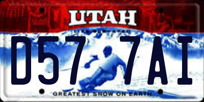 UT license plate D577AI