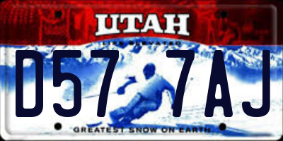 UT license plate D577AJ