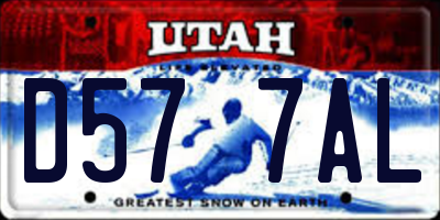 UT license plate D577AL