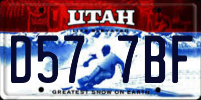 UT license plate D577BF