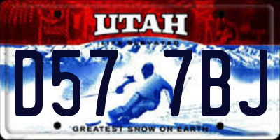 UT license plate D577BJ