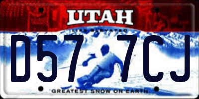 UT license plate D577CJ