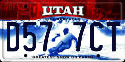 UT license plate D577CT