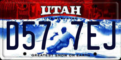 UT license plate D577EJ