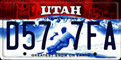 UT license plate D577FA