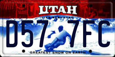 UT license plate D577FC