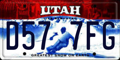 UT license plate D577FG